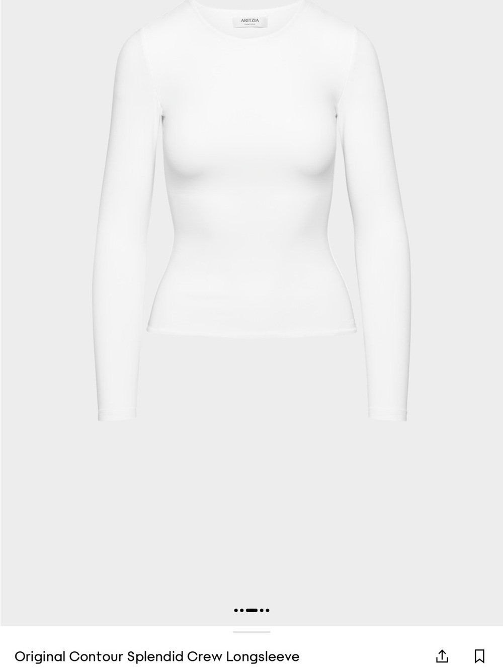 Aritzia White Contour Long Sleeve Crew Top